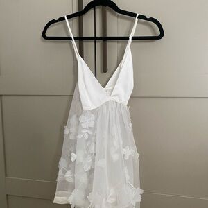 Chic Sheer White Floral Slip Dress